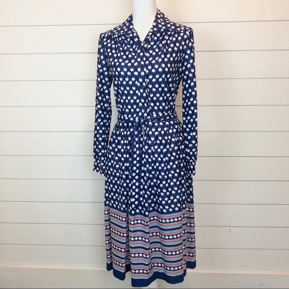 60s or 70s Vintage Red White and Blue Long Sleeve